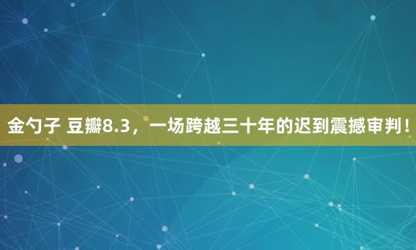 金勺子 豆瓣8.3，一场跨越三十年的迟到震撼审判！