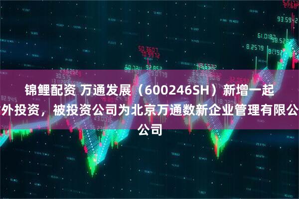 锦鲤配资 万通发展（600246SH）新增一起对外投资，被投资公司为北京万通数新企业管理有限公司
