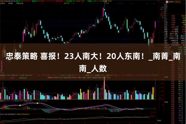忠泰策略 喜报！23人南大！20人东南！_南菁_南南_人数